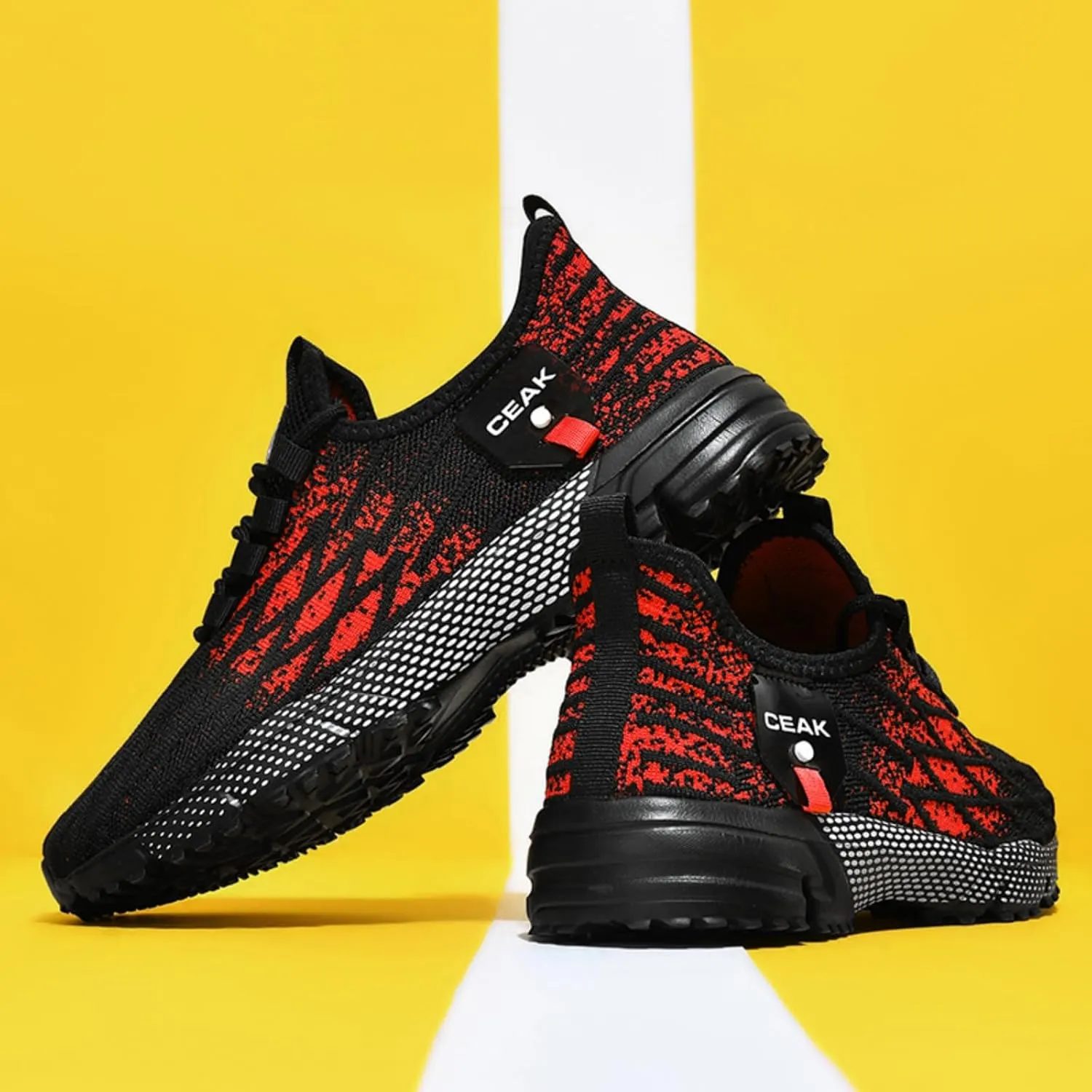 Men's High - end Ultra - Light Running Shoes for Sports Tests, Available in Large Sizes (6.5-10.5), Breathable Mesh Design