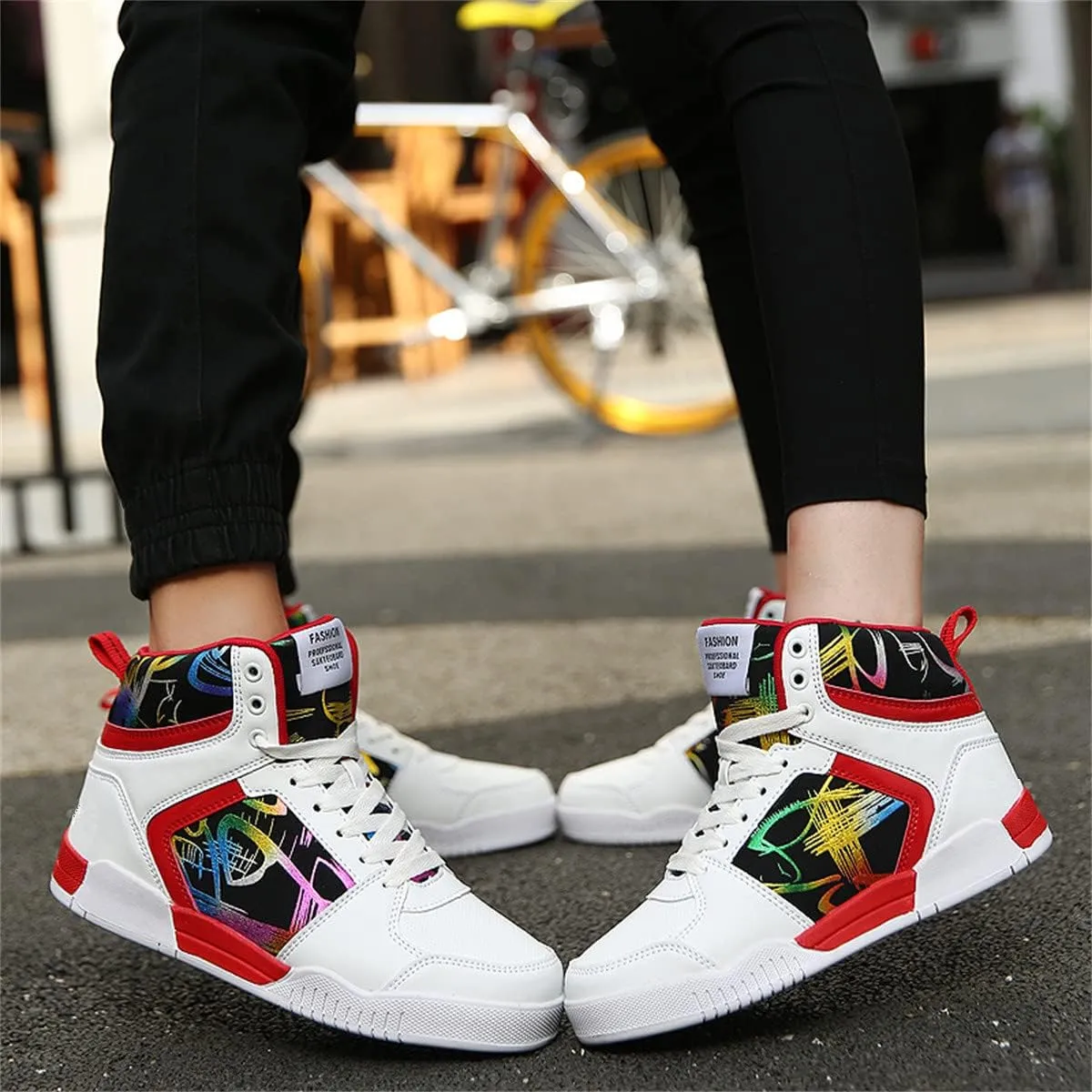 Men's High Top Skate Shoes Stylish Casual Sneakers