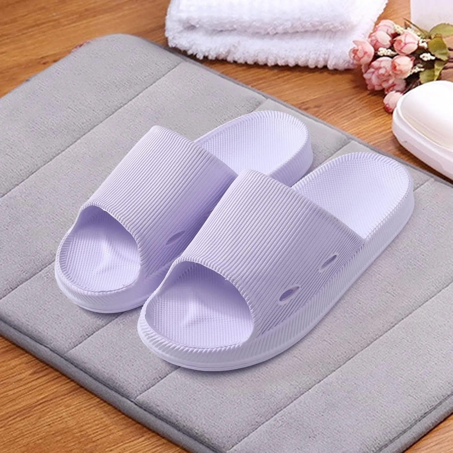 Mens Slippers Slides for Women Bathroom Slippers Men Womens Slides Dorms Travel Ultra Comfort