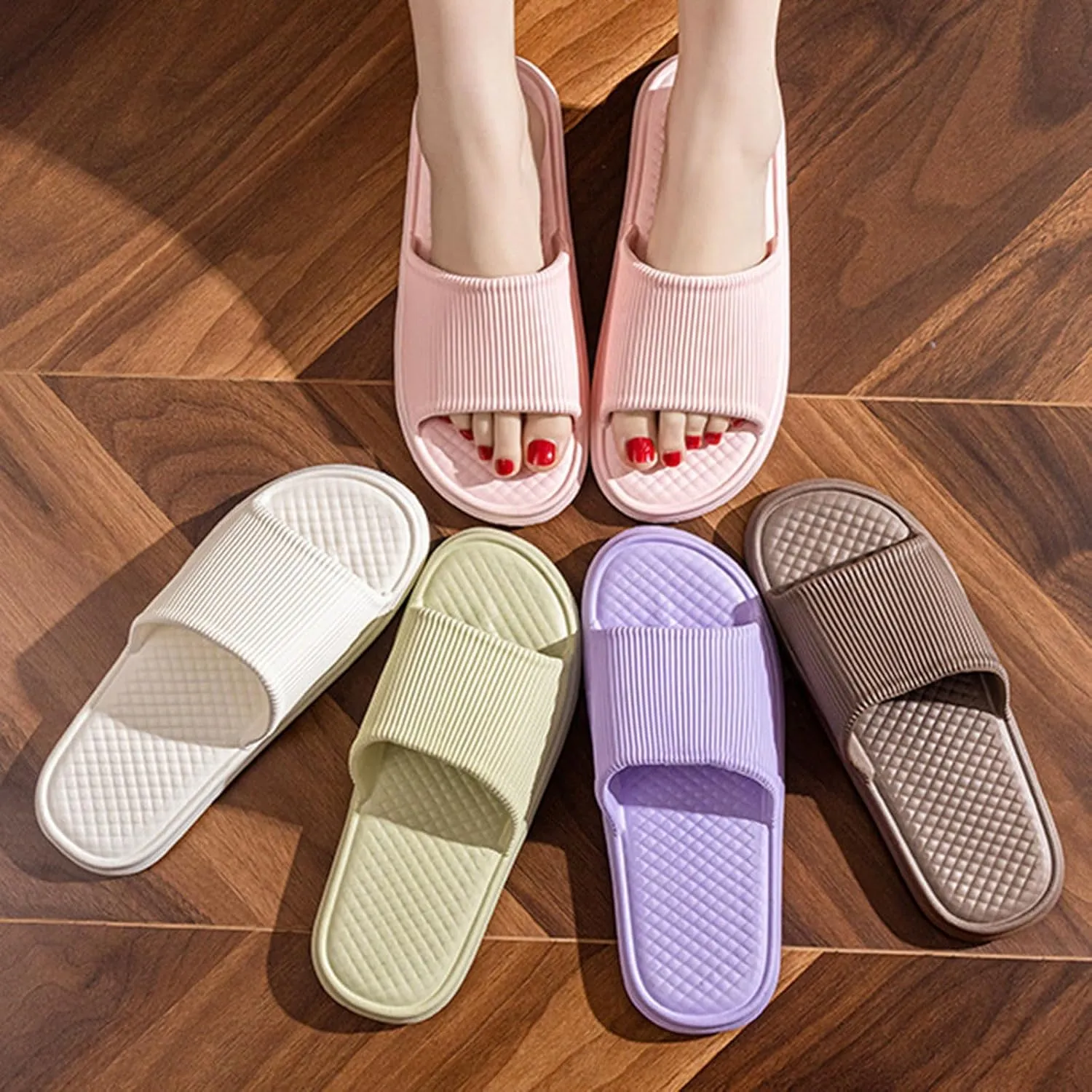 Non Slip Shower Shoes for Women Indoor Home Beach Non Slip Sandal Slim Sandals Women's Fashion Slippers