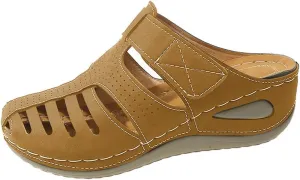 Orthopedic Sandals for Women Ankle Strap Closed Toe Wedge Platform Sandals Casual Summer Hollow Out Breathable Shoes