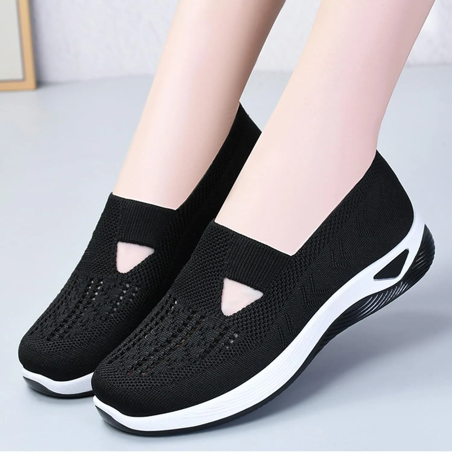 Orthopedic Walking Shoes for Plantar Fasciitis Relief Womens Slip On Sneakers with Arch Support Comfortable Casual Loafers Diabetic Foot Pain