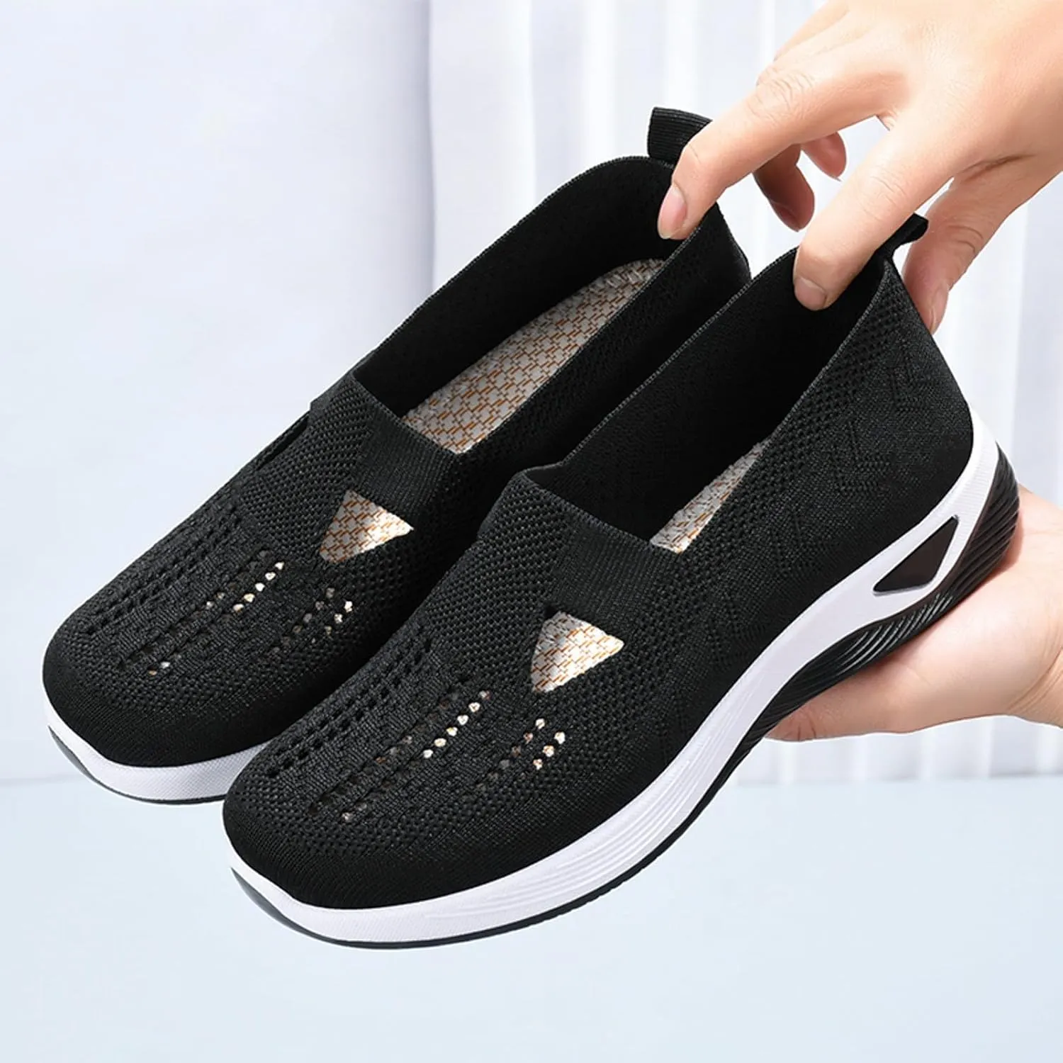 Orthopedic Walking Shoes for Plantar Fasciitis Relief Womens Slip On Sneakers with Arch Support Comfortable Casual Loafers Diabetic Foot Pain