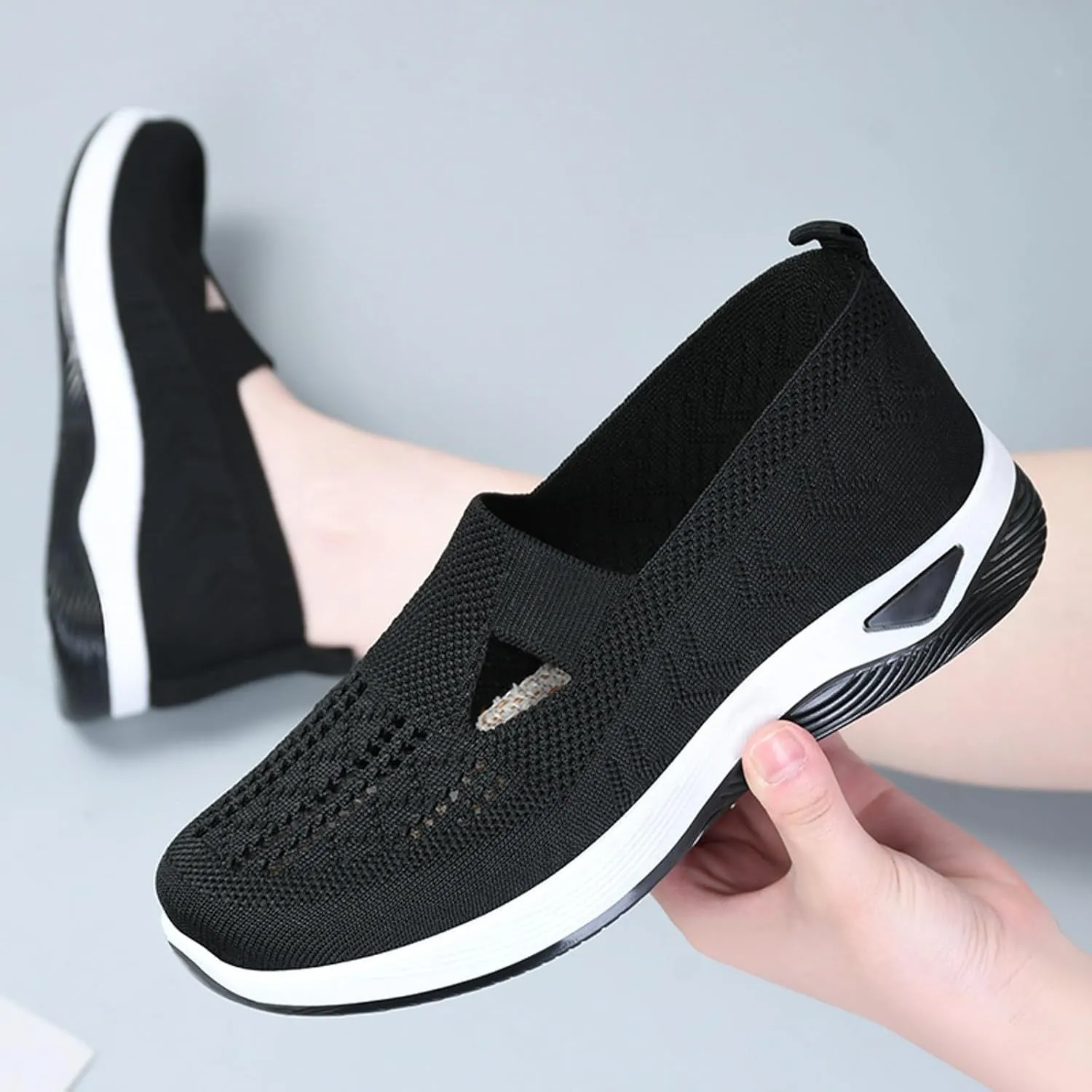 Orthopedic Walking Shoes for Plantar Fasciitis Relief Womens Slip On Sneakers with Arch Support Comfortable Casual Loafers Diabetic Foot Pain