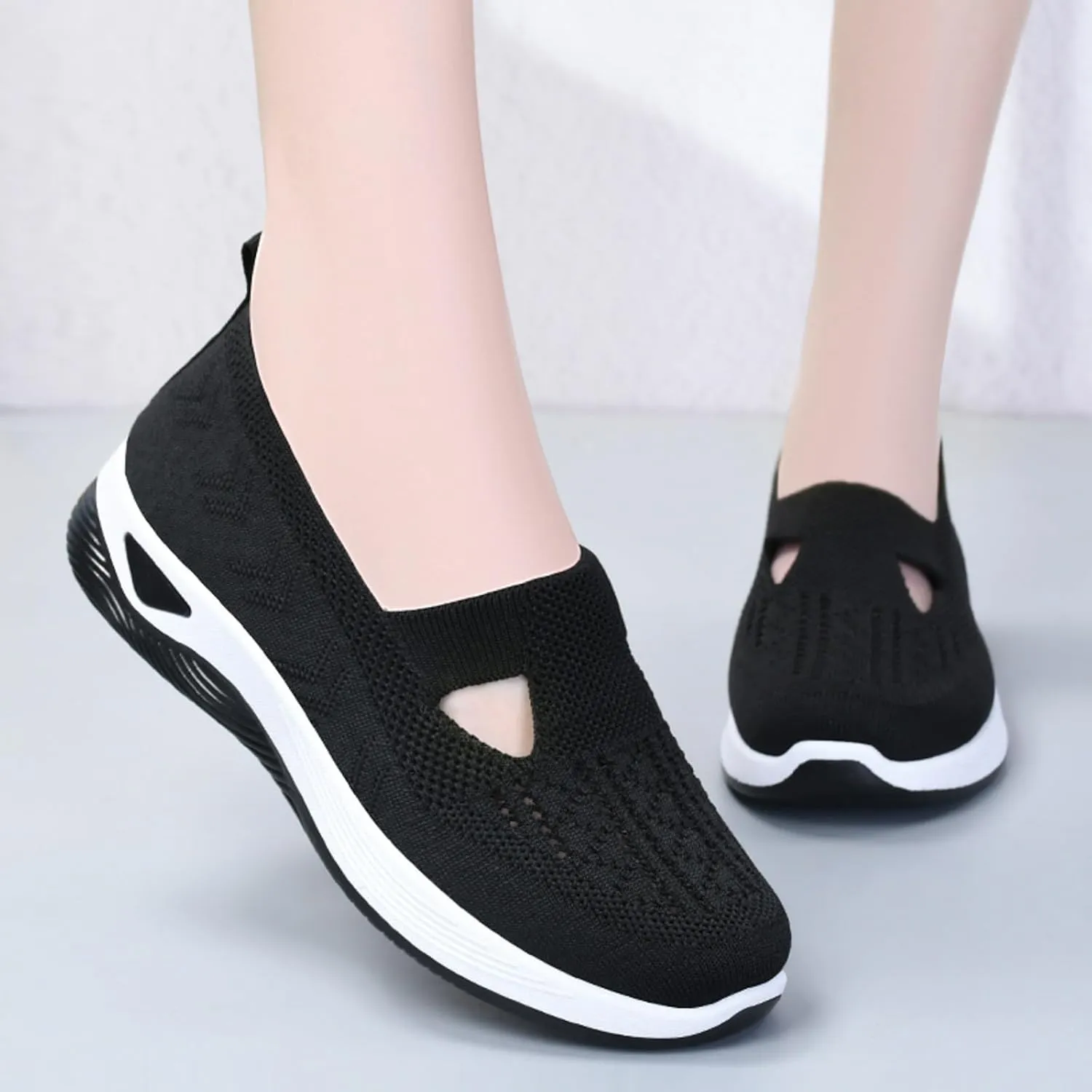 Orthopedic Walking Shoes for Plantar Fasciitis Relief Womens Slip On Sneakers with Arch Support Comfortable Casual Loafers Diabetic Foot Pain