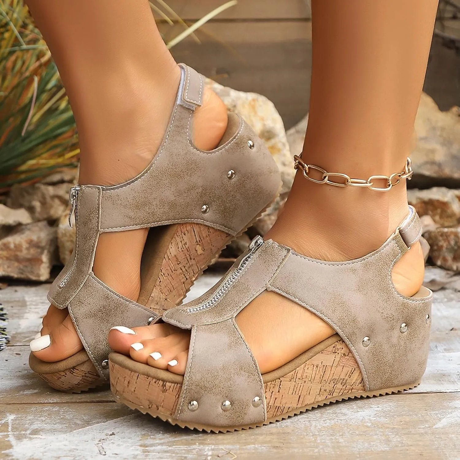 Orthopedic Wedge Sandals for Women Arch Support Platform Wedge Sandals Boho Comfortable Casual Strappy Slip on Shoes Dressy Flat Open Toe Ankle Strap Espadrilles Summer Beach Sandal