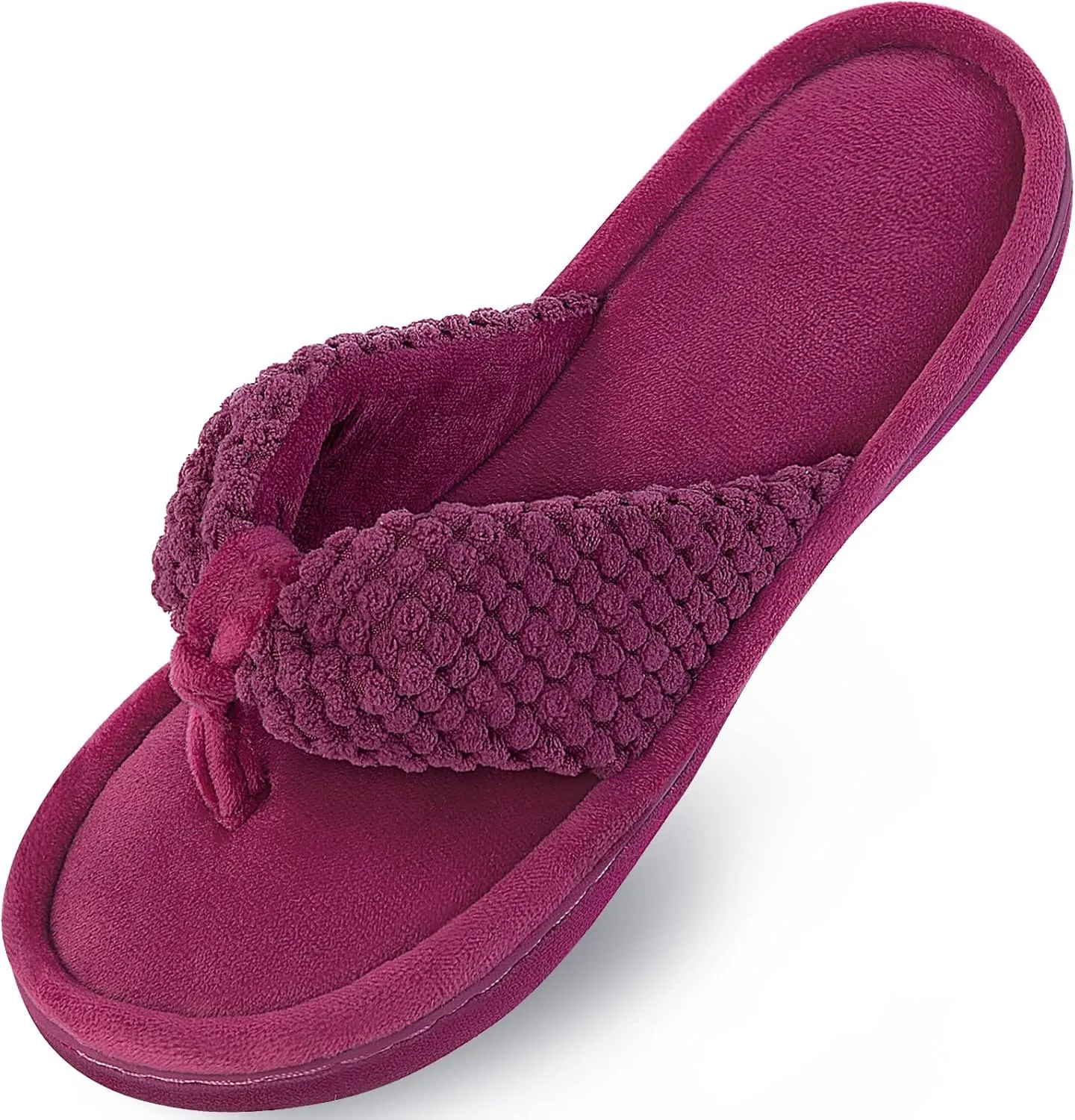 Parlovable Women's Flip Flop Slippers Memory Foam Slip on Thong Slipper, Breathable Cozy Open Toe House Shoes, Anti-Skid Rubber Sole Sandal Indoor Outdoor