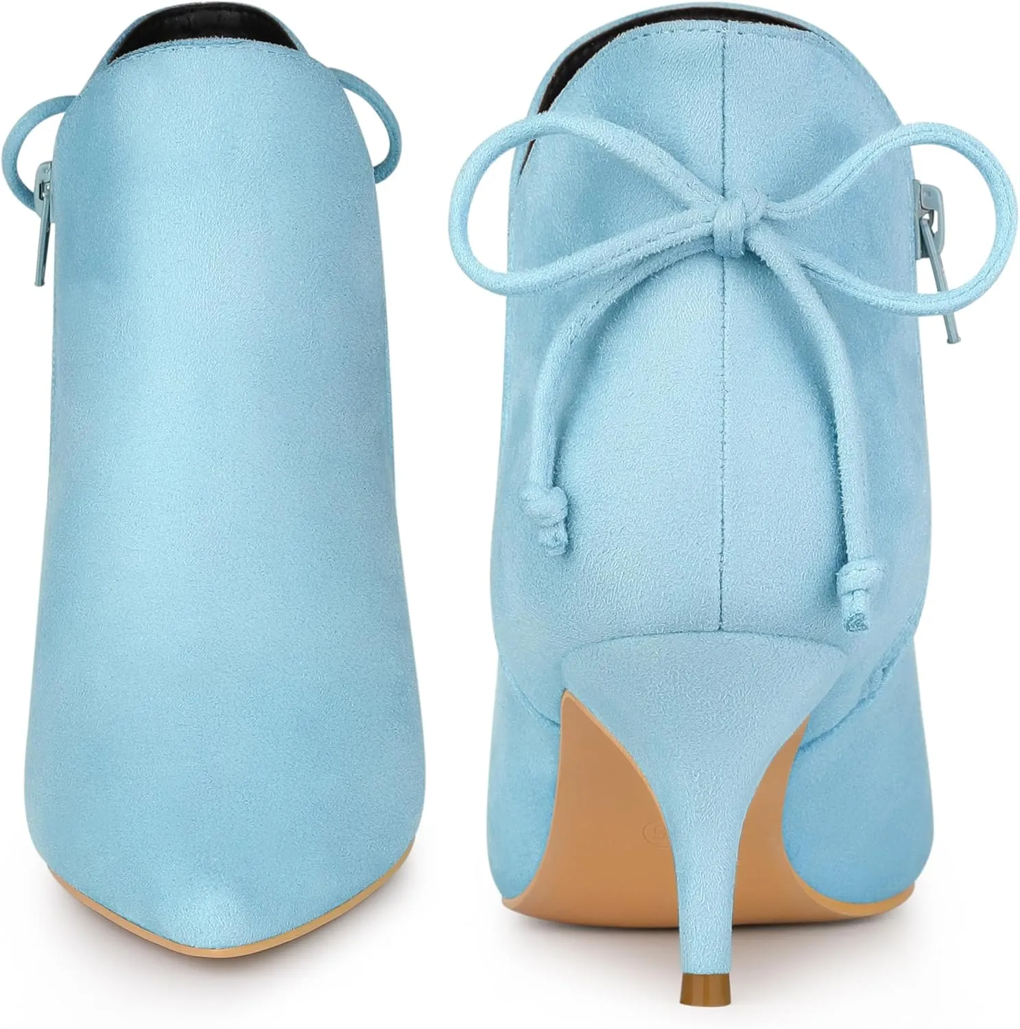 Perphy Pointed Toe Bow Kitten Heel Ankle Booties for Women