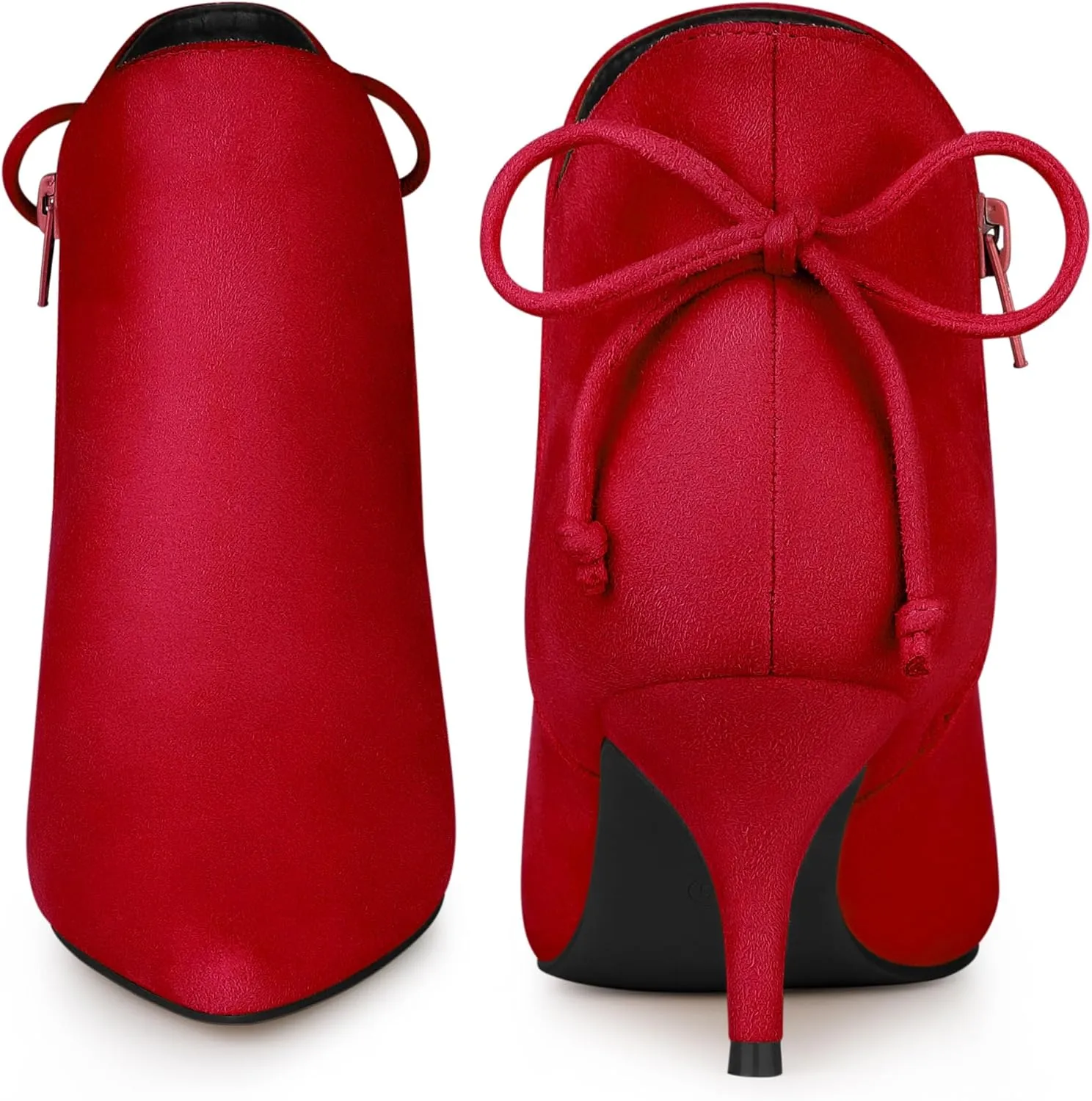 Perphy Pointed Toe Bow Kitten Heel Ankle Booties for Women