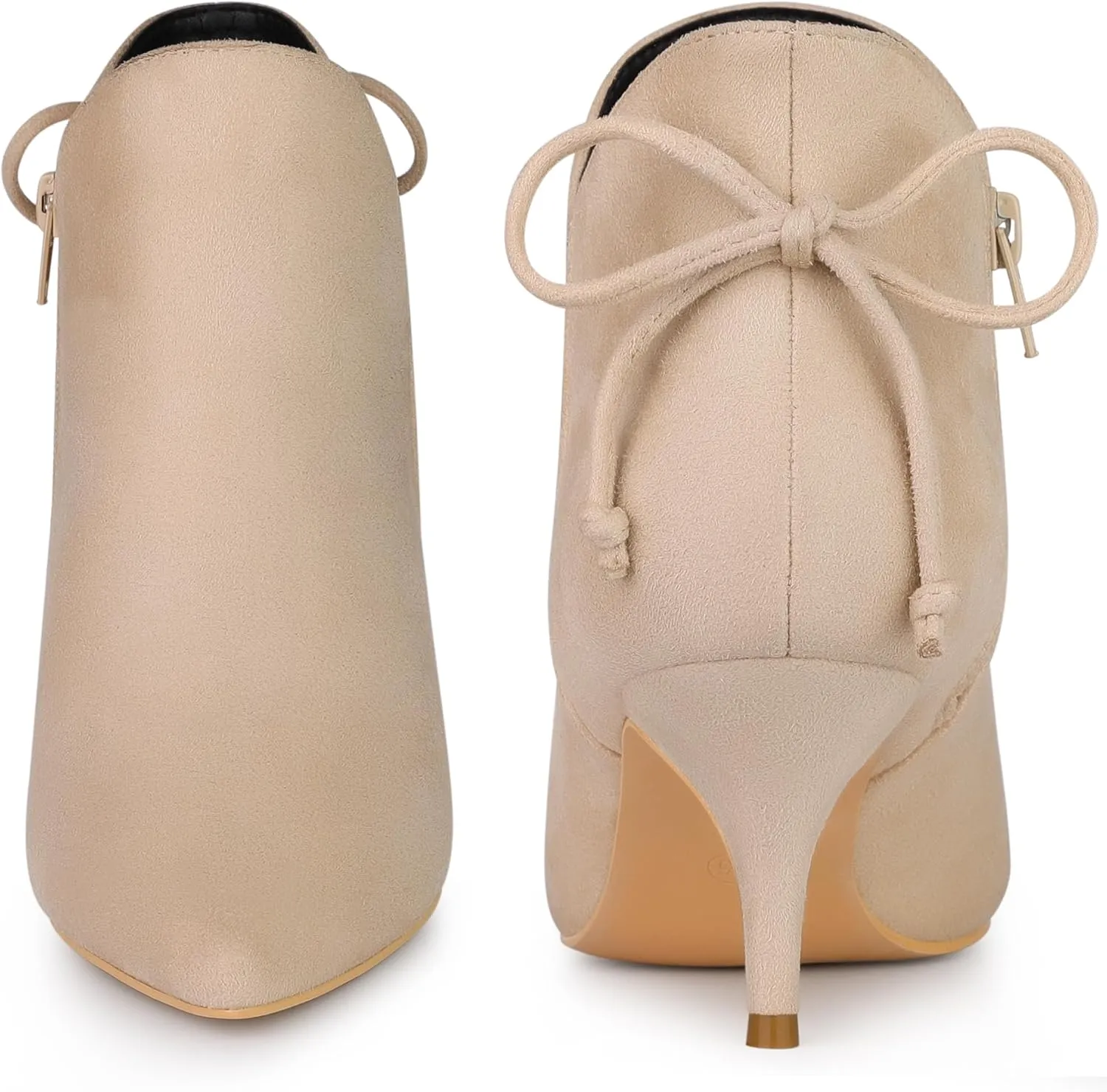 Perphy Pointed Toe Bow Kitten Heel Ankle Booties for Women