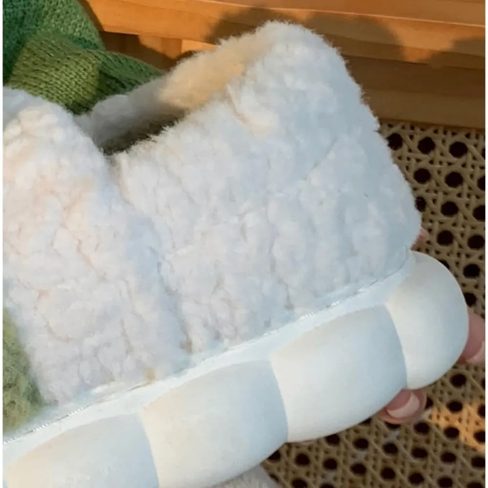 Premium Comfort Thermal Cute Frog Animal Non Slip Women's Fuzzy House Slippers Indoor Soft Extra Warm Kawaii Shoes
