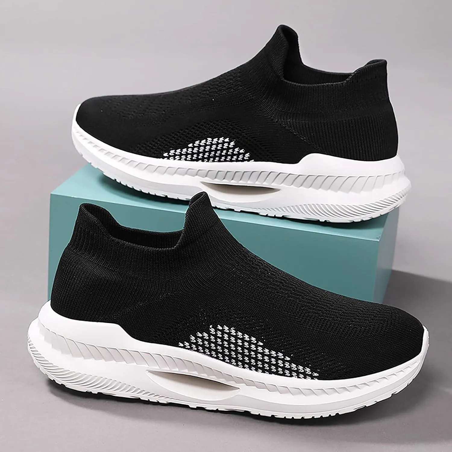 SBGMoSJ Gym Shoes for Women Workout Wide 10.5 Walking Shoes Women Wide Width Plantar Fasciitis Womens Slip On Sneakers Size 8.5 Tennis Shoes Womens Slip Resistant Work Shoes for Women Nurse