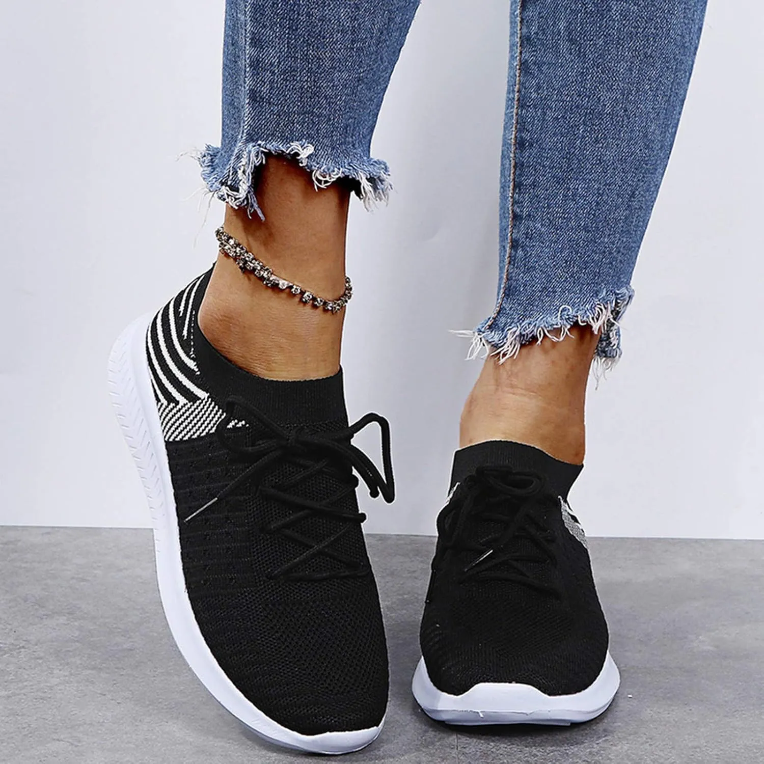 SBGMoSJ Womens Wide Casual Shoes Zapatos para Mujer CóModos Tenis Womens White Leather Slip On Sneakers Womens Shoes Sneakers Wide Toe Box Comfy Open Toe Flats Shoes Women Dressy Cute