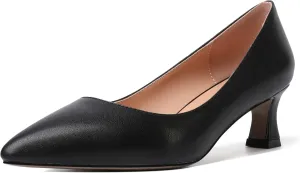 SHOWFOREST Womens Dress Evening Patent Slip On Pointed Toe Kitten Low Heel Pumps Shoes 2 Inch