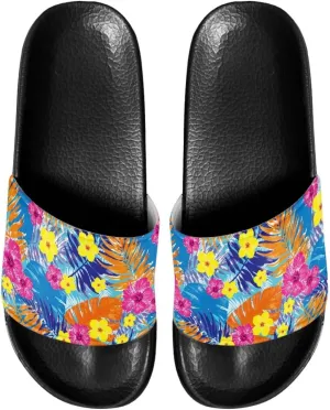 Slide Sandals, Beach Flats for Women, Comfotable Open Toe Non Slip Summer Shoes for Gym, Pool, Camping, Beach