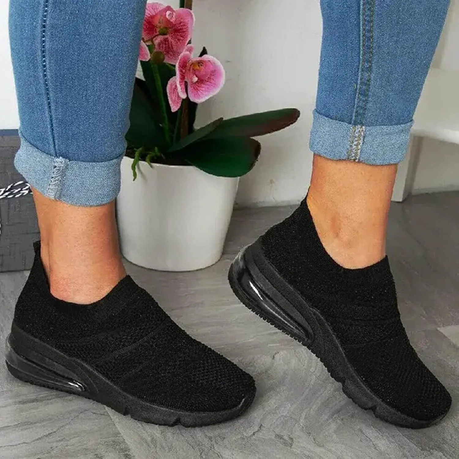Sneakers for Women Zapatillas para Mujer Elegantes Gym Shoes Women Black Dress Shoes for Plantar Fasciitis for Women Wide Width Zapatos De Trabajo para Mujeres