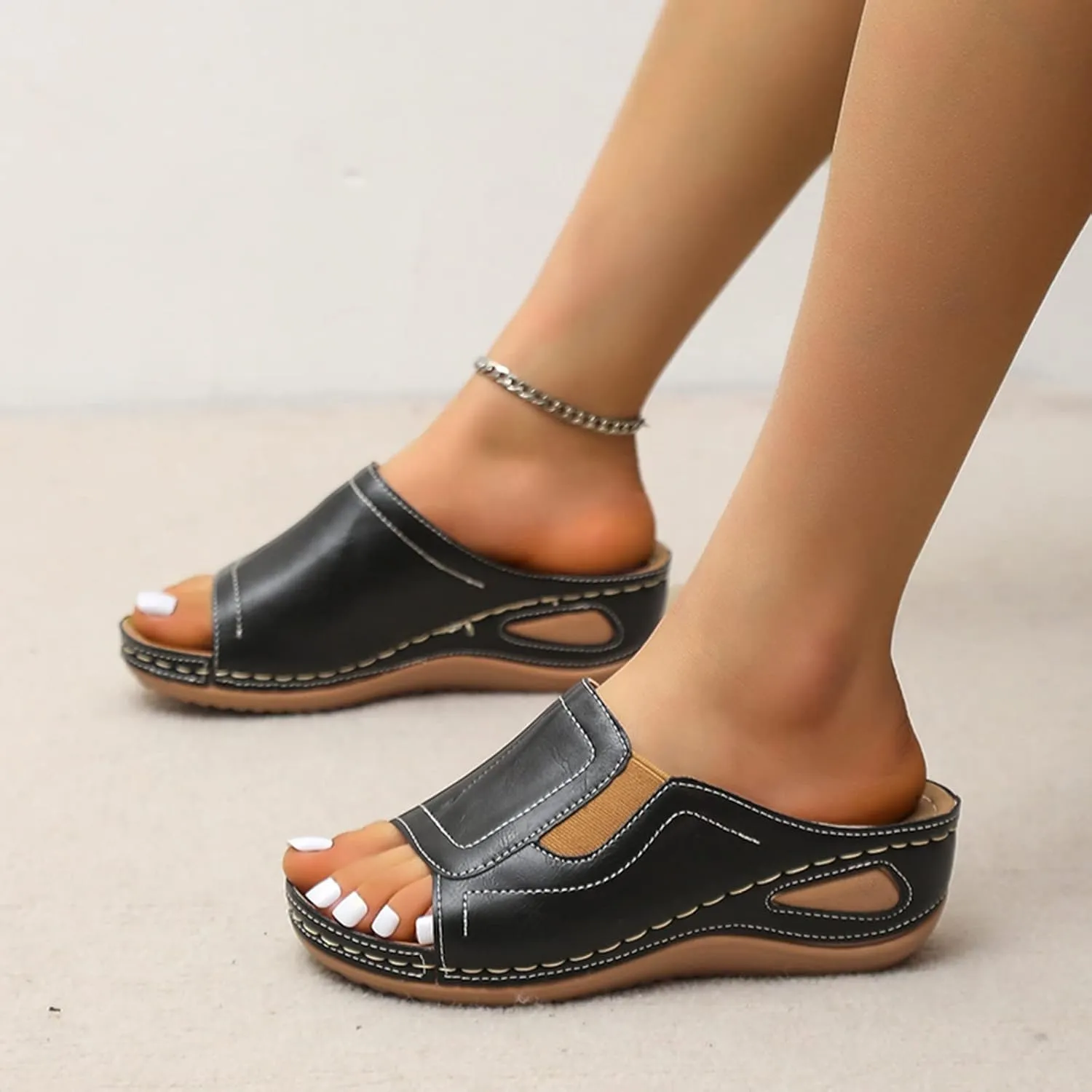 Summer Slides Sandals for Women Non-Slip House Slippers Indoor Outdoor Party Sandals Vacation Sandals for Women