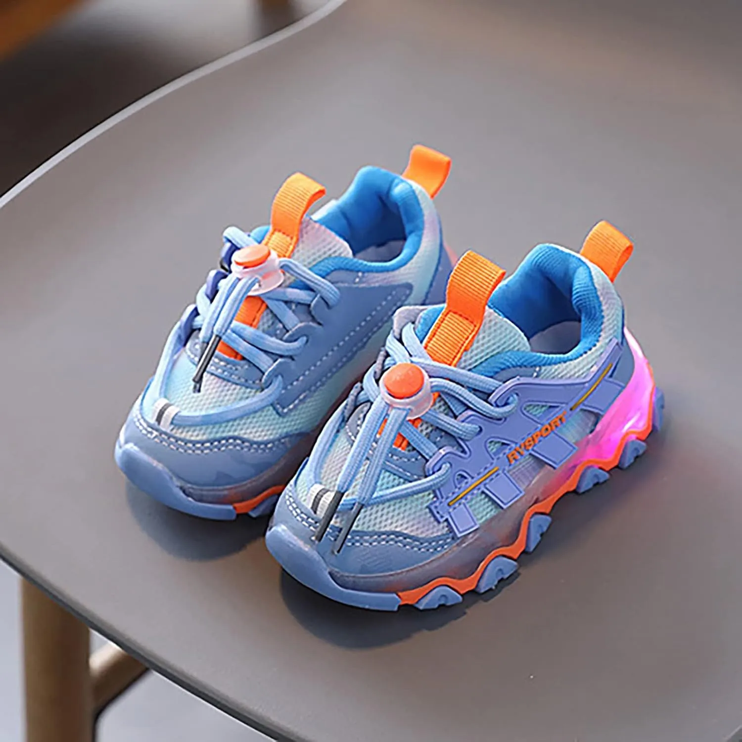 Toddler Boys Girls Light Up Shoes Flashing Lightweight Mesh Breathable Adorable Casual Sneaker for Big Kids Girls