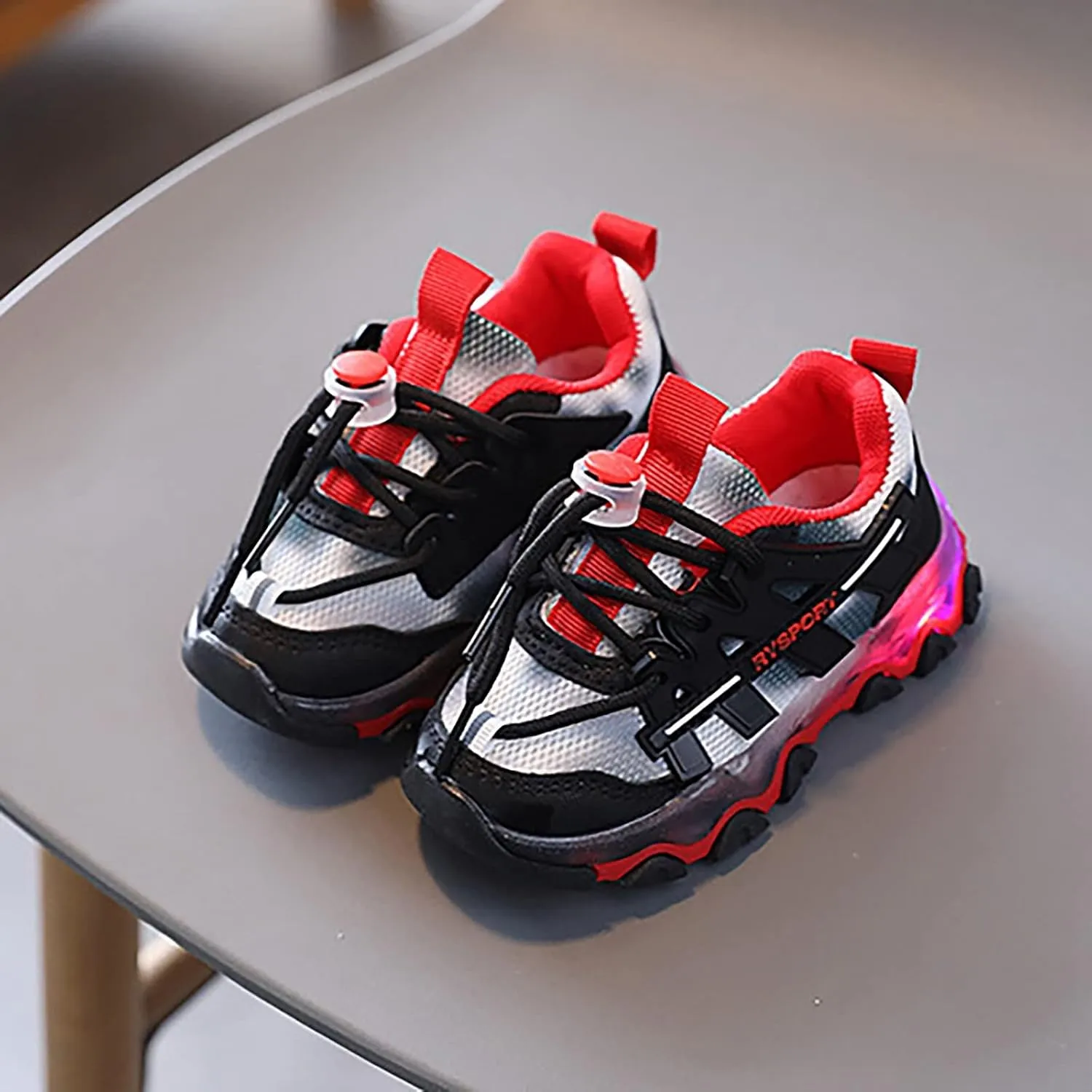 Toddler Boys Girls Light Up Shoes Flashing Lightweight Mesh Breathable Adorable Casual Sneaker for Big Kids Girls
