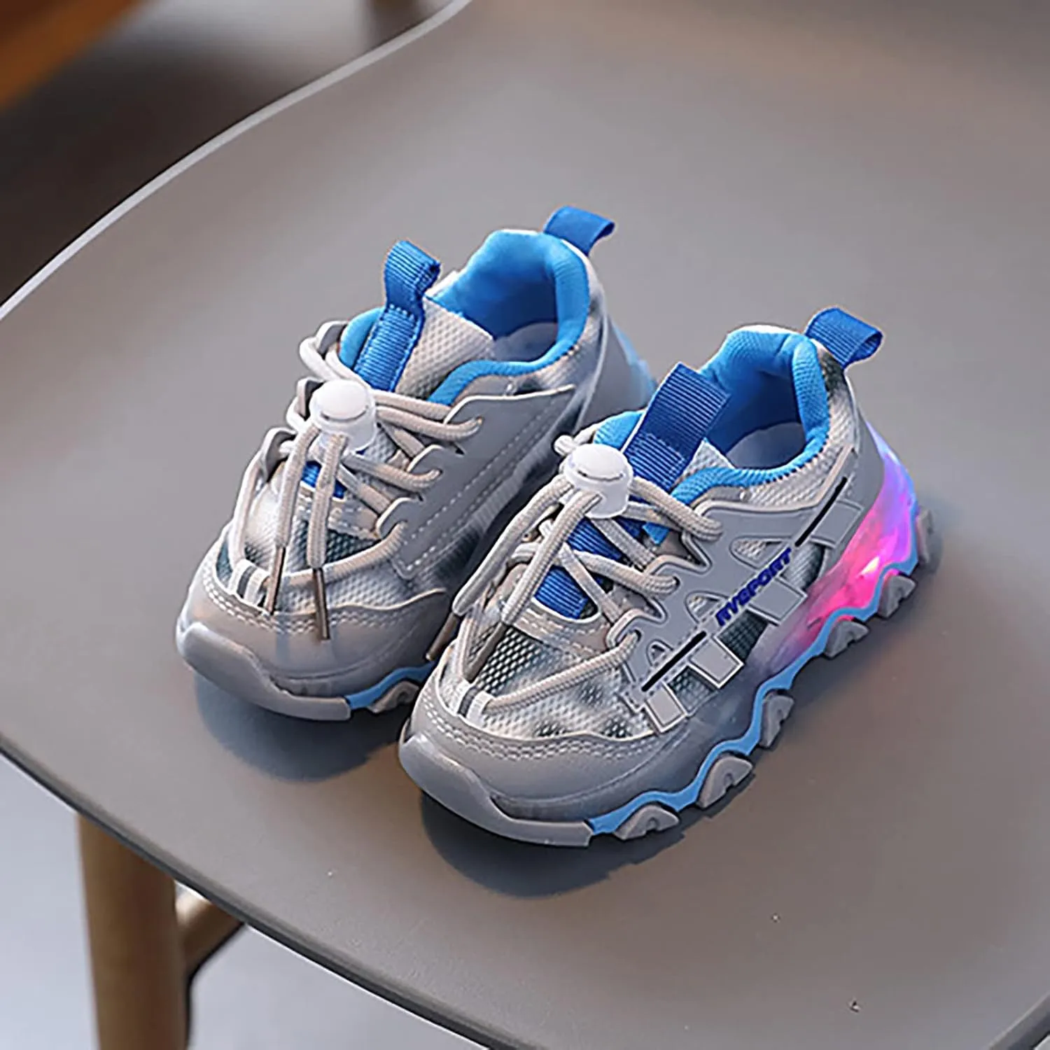 Toddler Boys Girls Light Up Shoes Flashing Lightweight Mesh Breathable Adorable Casual Toddler Athletic Sneakers