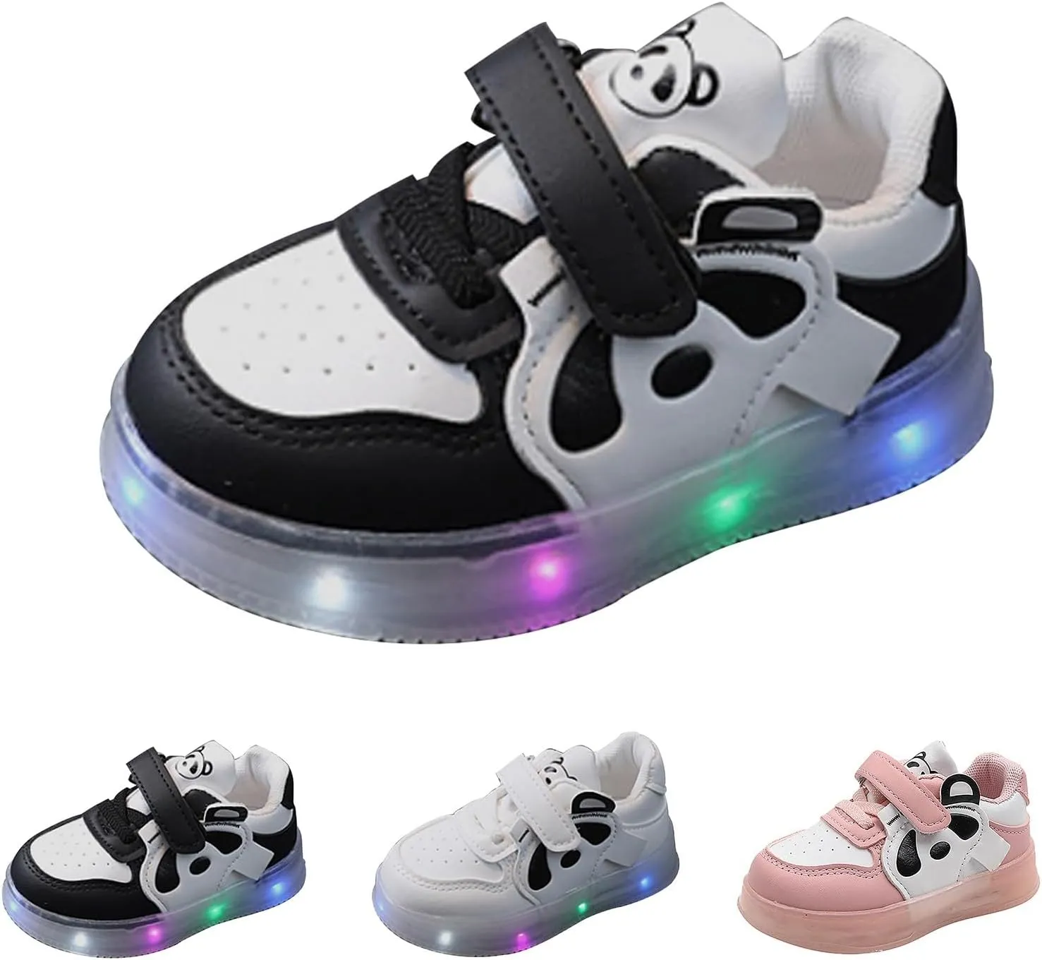 Toddler Boys Girls Light Up Shoes Little-Kids Flashing Soft Bottom Breathable First Sport Casual Slip Shoes Toddler