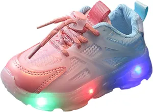 Unisex-Child Lights Up Sneaker Lightweight Breathable Running Shoes Soft Casual Sport Athletic Trainer for Kids