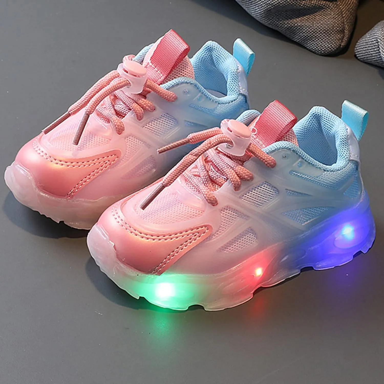 Unisex-Child Lights Up Sneaker Lightweight Breathable Running Shoes Soft Casual Sport Athletic Trainer for Kids