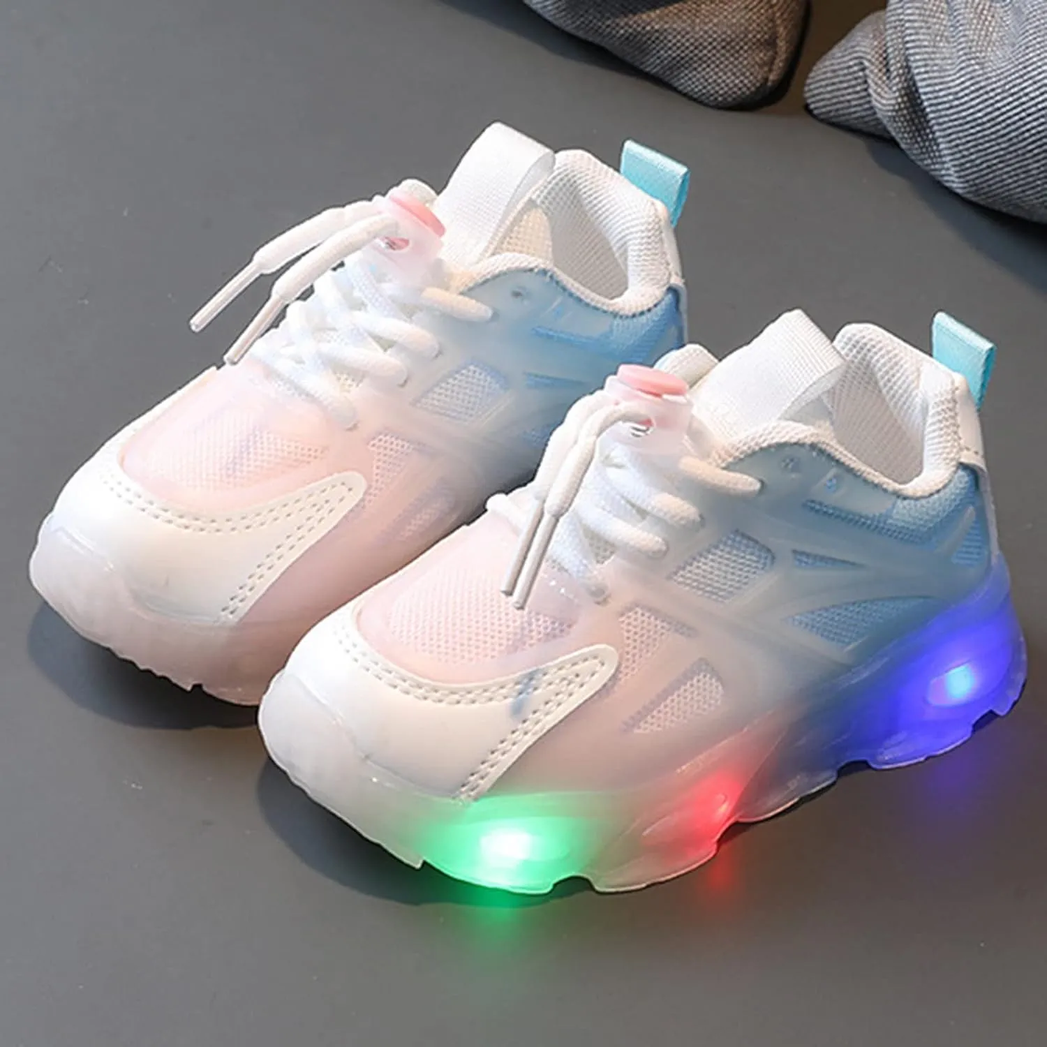 Unisex-Child Lights Up Sneaker Lightweight Breathable Running Shoes Soft Sole Casual Sport Sneaker for Big Girl Shoe