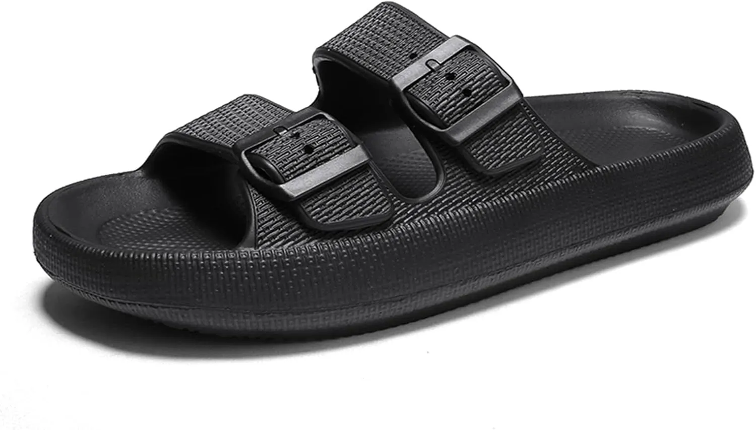 Unisex Double Buckle Sandals Adjustable EVA Comfort Flat Waterproof Rubber Cloud Slides Slippers