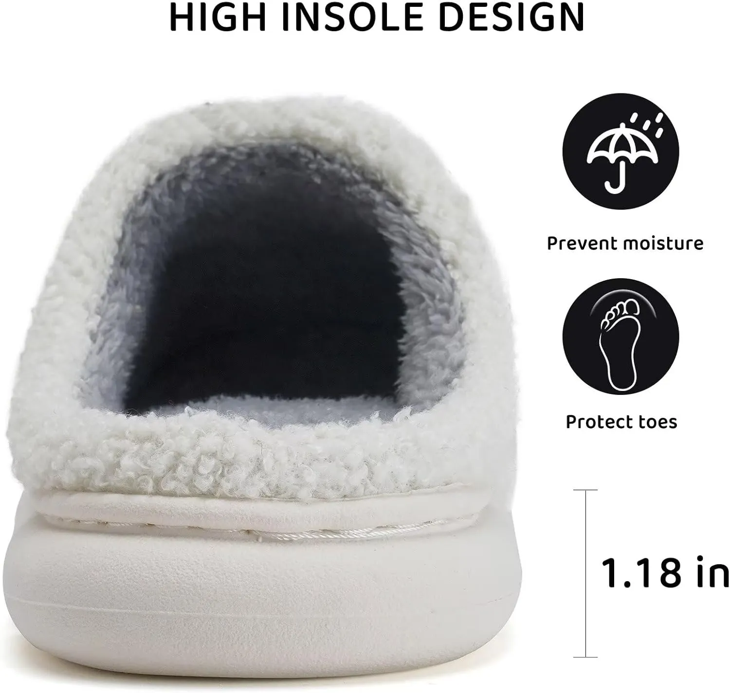 WateLves Women's Pillow Warm Memory Foam Slippers Comfortable Cute House Shoes Lightweight Fuzzy Christmas Slippers