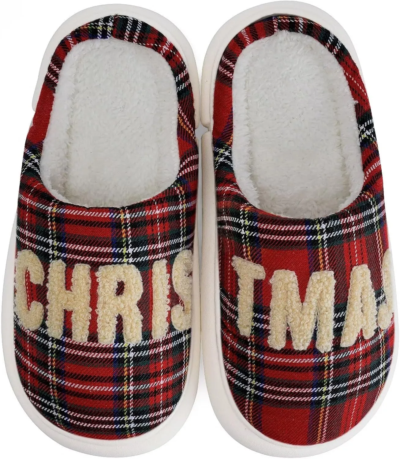 WateLves Women's Pillow Warm Memory Foam Slippers Comfortable Cute House Shoes Lightweight Fuzzy Christmas Slippers