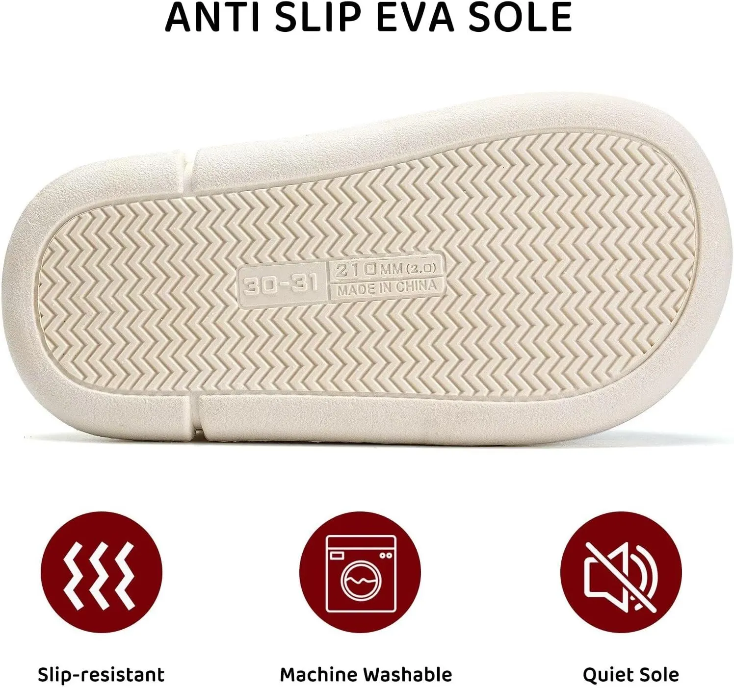 WateLves Women's Pillow Warm Memory Foam Slippers Comfortable Cute House Shoes Lightweight Fuzzy Christmas Slippers