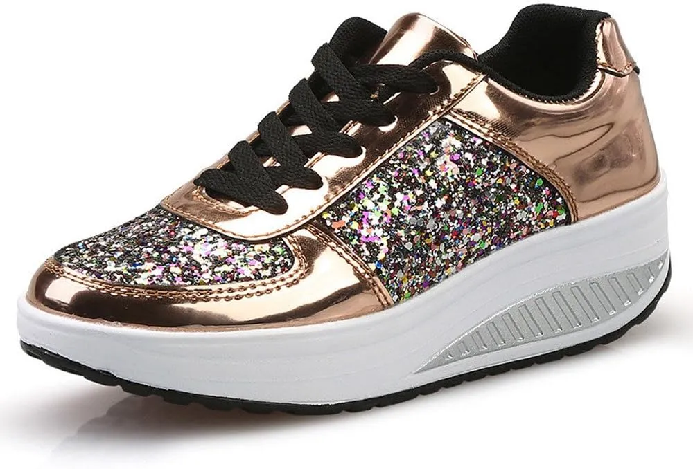 Wedge Heel Sneakers for Women Zapatillas Elegantes para Mujer Womens Casual Shoes Wide Trail Running Shoes Women Plantar Fasciitis Women Sport Athletic Running Sneakers Walking Shoes