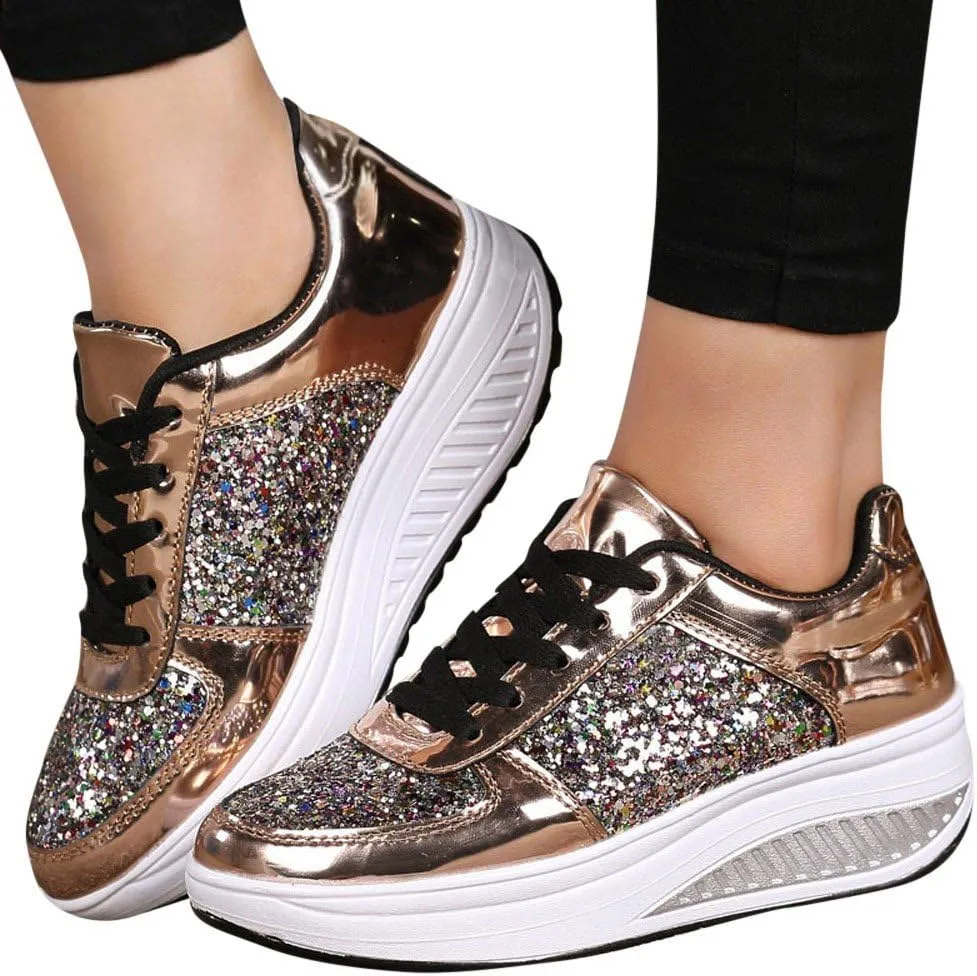 Wedge Heel Sneakers for Women Zapatillas Elegantes para Mujer Womens Casual Shoes Wide Trail Running Shoes Women Plantar Fasciitis Women Sport Athletic Running Sneakers Walking Shoes