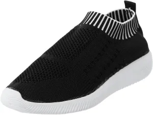Women Canvas Slip On Sneakers Casual Walking Shoes Lightweight Flat Comfortable Elastic Non Slip Loafers