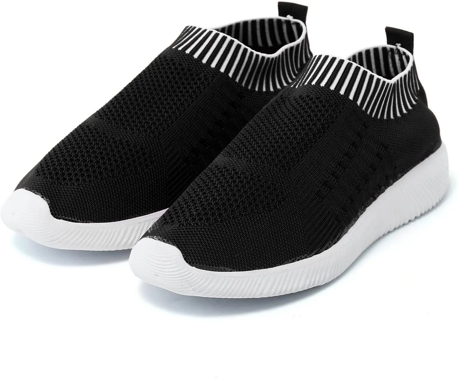 Women Canvas Slip On Sneakers Casual Walking Shoes Lightweight Flat Comfortable Elastic Non Slip Loafers