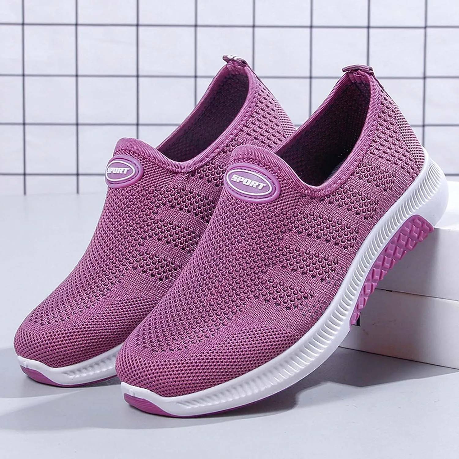 Women Casual Slip On Shoes Comfortable Walking Sneakers Lightweight Canvas Flats Non Slip Breathable Loafers