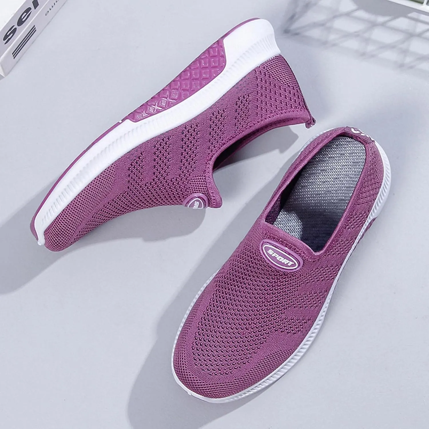 Women Casual Slip On Shoes Comfortable Walking Sneakers Lightweight Canvas Flats Non Slip Breathable Loafers