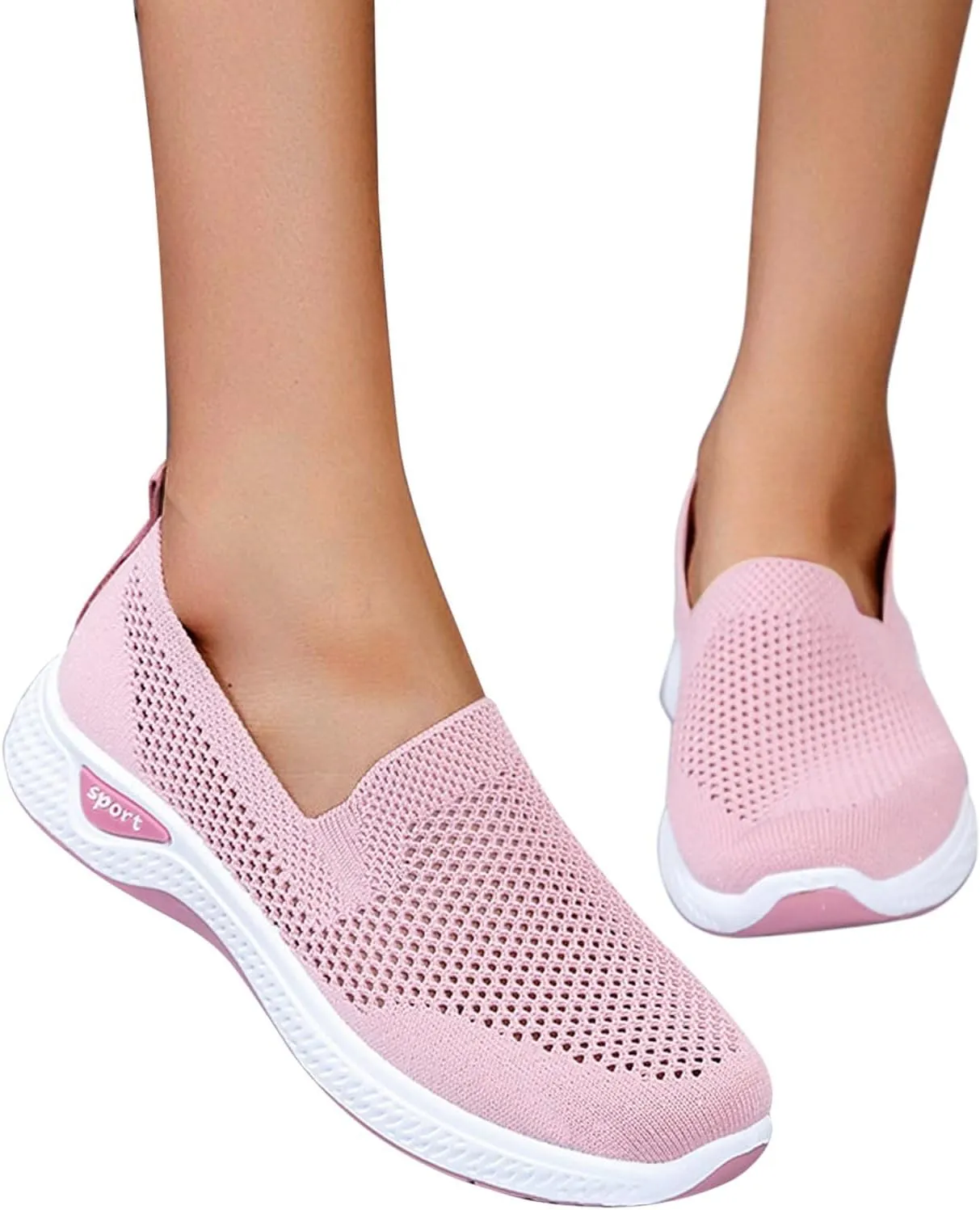 Women Casual Slip On Sneakers Breathable Walking Shoes Lightweight Canvas Comfortable Flats Non Slip Loafers