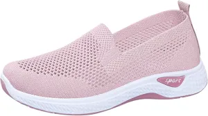 Women Casual Slip On Sneakers Breathable Walking Shoes Lightweight Canvas Comfortable Flats Non Slip Loafers