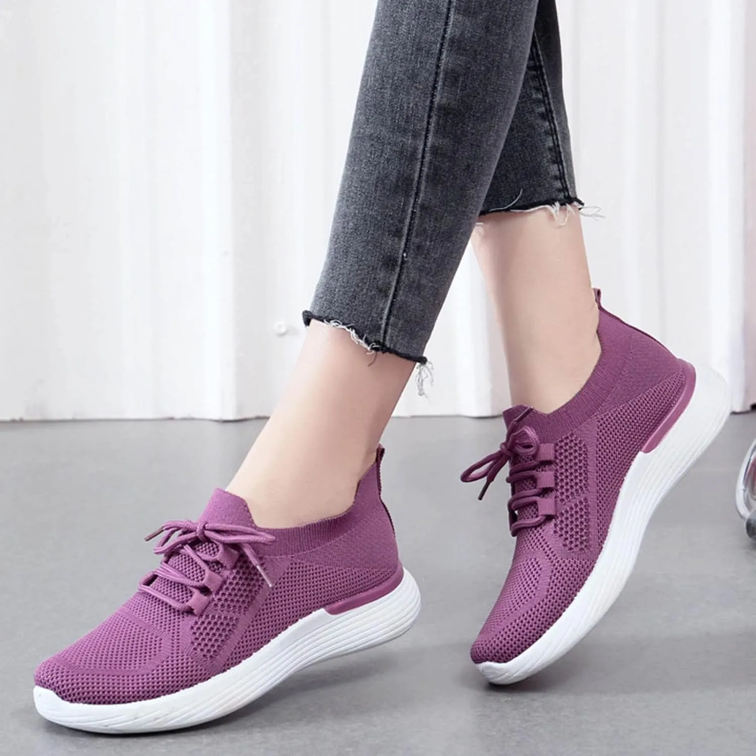 Women Comfortable Slip On Shoes Casual Walking Sneakers Lightweight Canvas Flats Non Slip Breathable Loafers