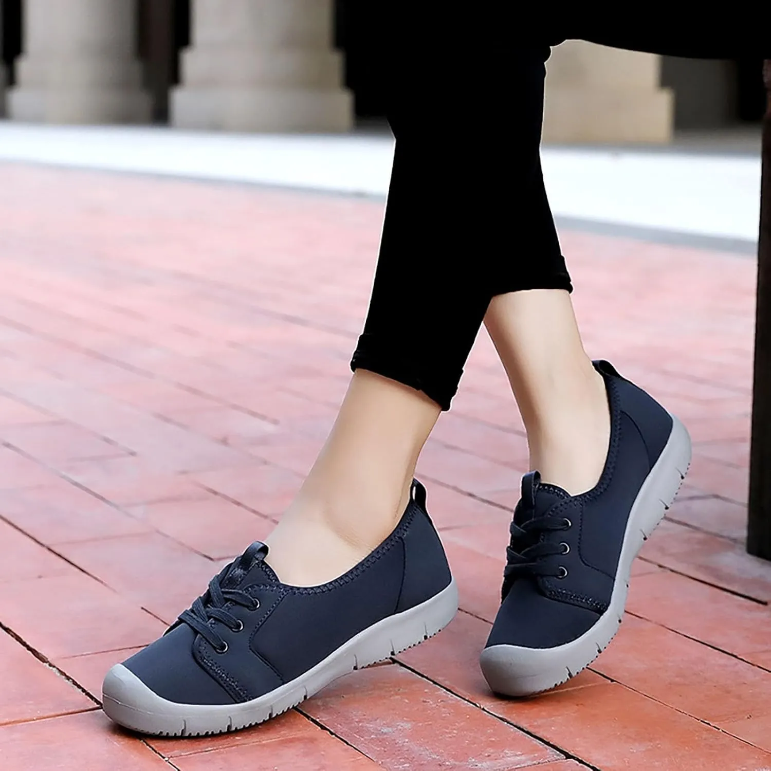 Women Comfortable Slip On Shoes Casual Walking Sneakers Lightweight Canvas Flats Non Slip Breathable Loafers