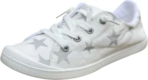 Women Fashion Casual Sneakers Canvas Lace-Up Loafers Lightweight Ladies Shoes Flat Soft Soled Comfortable Shoes Cute Slip on Wide Feet Toe Box Canvas Arch Support soft sandals unisex M19-White
