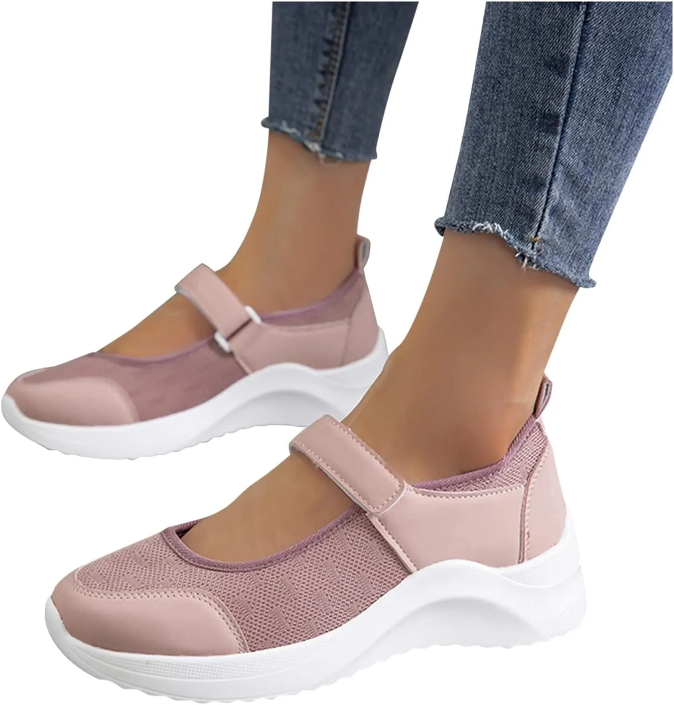 Women Slip On Casual Sneakers Comfortable Walking Shoes Lightweight Canvas Flats Non Slip Breathable Loafers