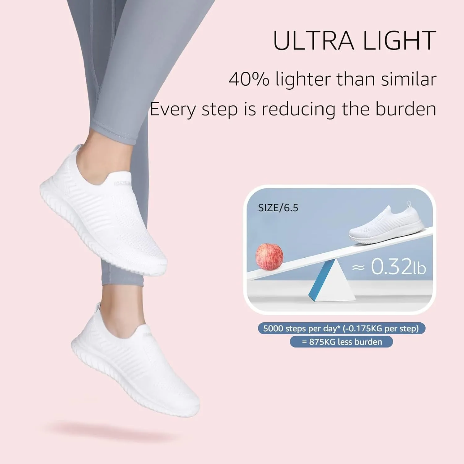 Women Slip On Walking Shoes Comfortable Sneakers Casual Lightweight Canvas Flats Non Slip Breathable Loafers