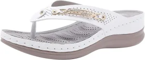 Women's Arch Support Flip Flops Comfortable Thong Sandals Wide Width Platform Beach Sandal for Woman Wedge Comfortable Boho Sandalias Para Mujer Dressy Summer Cute Flat Shoes