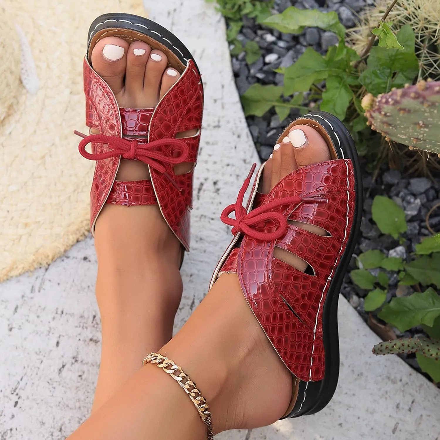Women's Arch Support Wedge Sandals Open Toe Platform Wedge Casual Sandal Orthopedic Sandals with Arch Support