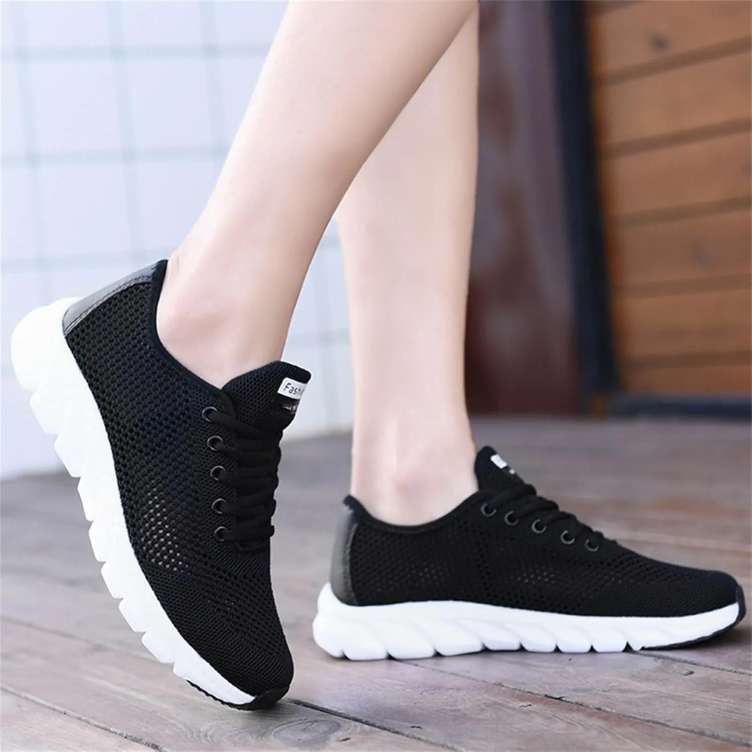 Women's Breathable Elastic Fly Woven Mesh Shoes Fashion Sport Gym Jogging Tennis Sneaker Casual Mountain Shoe