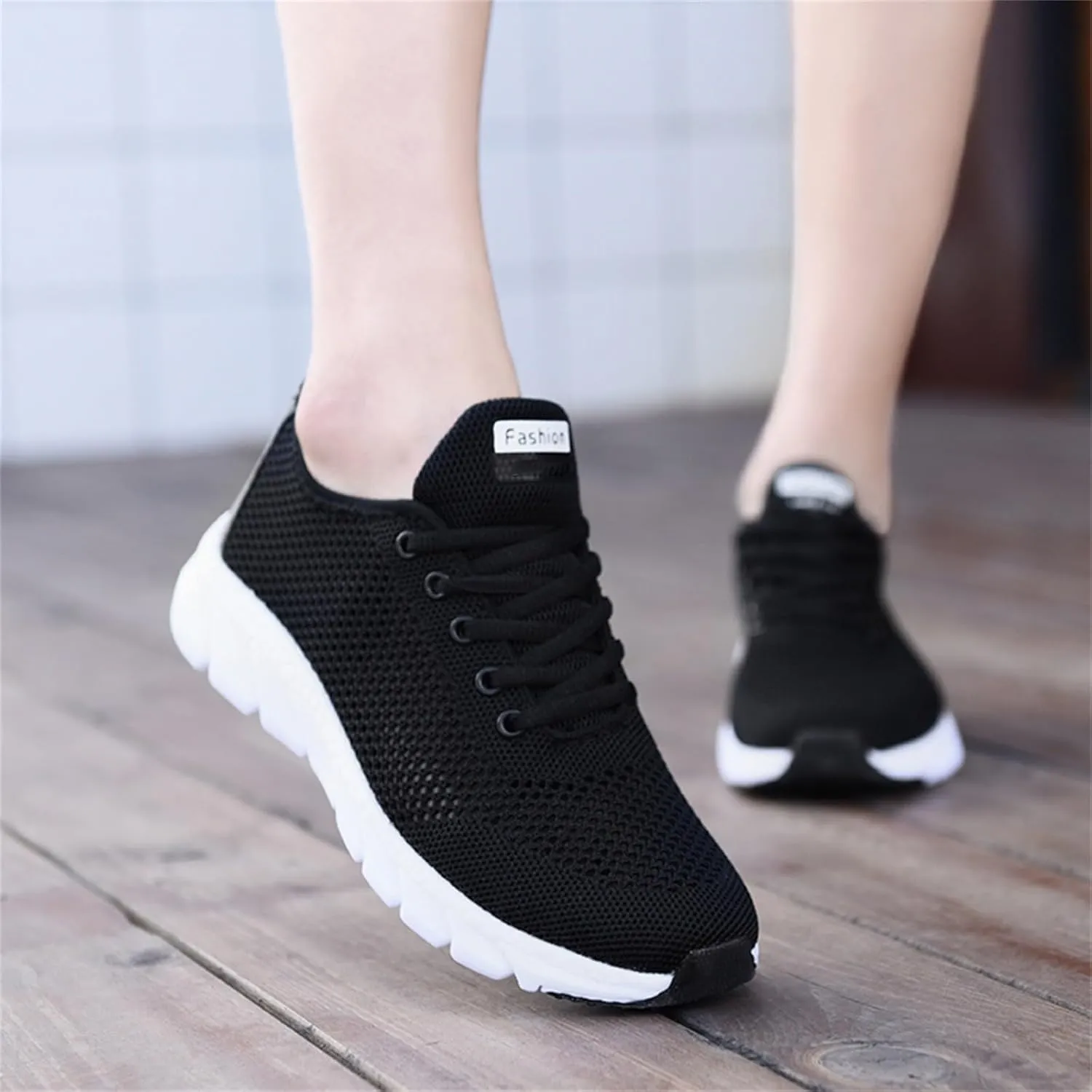 Women's Breathable Elastic Fly Woven Mesh Shoes Fashion Sport Gym Jogging Tennis Sneaker Casual Mountain Shoe