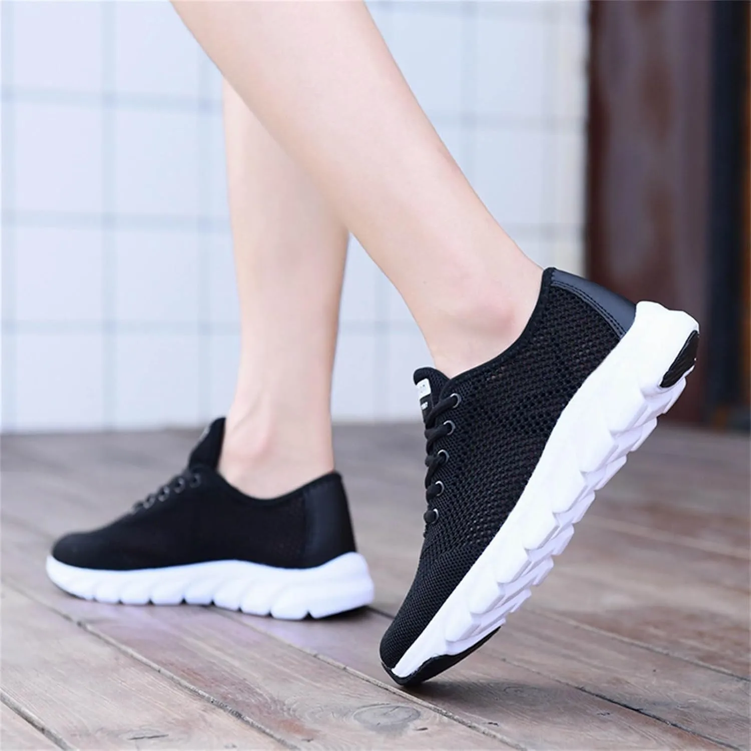 Women's Breathable Elastic Fly Woven Mesh Shoes Fashion Sport Gym Jogging Tennis Sneaker Casual Mountain Shoe